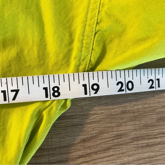 VTG Bonnie Strauss Dress Size 4 Chartreuse Navy Blue A-Line Cotton Pin-Up Retro - Picture 12 of 14